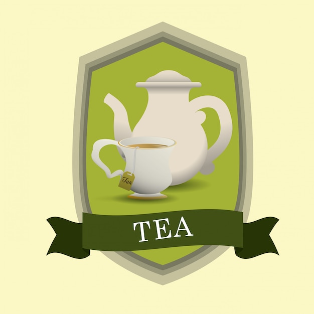 Diseño de insignia de la hora del té
