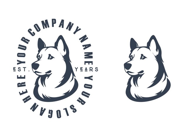 Vector diseño de la insignia del logotipo de adopción de perros