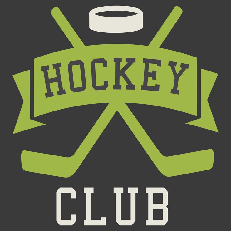 Diseño de la insignia del logotipo del club de hockey sobre hielo Concepto para camiseta o logotipo sello impreso o camiseta Deporte de invierno
