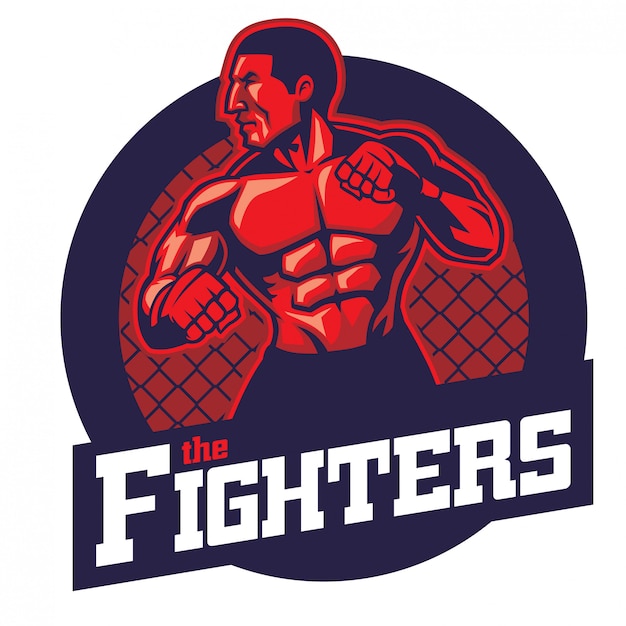 Diseño de insignia de luchador de mma