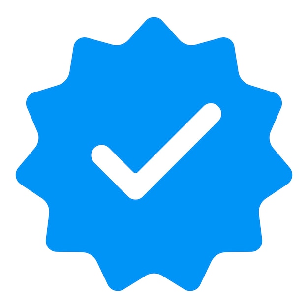 Diseño de la insignia de marca de comprobación azul