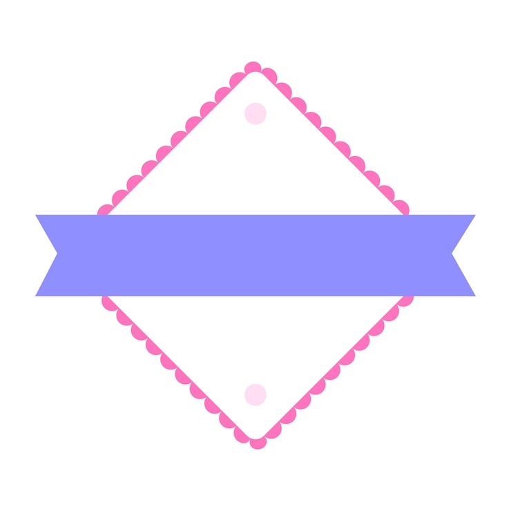 Vector diseño de insignia de marco pastel vectorial en blanco