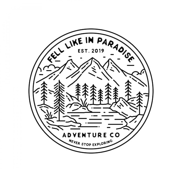Diseño de insignia de Monoline al aire libre