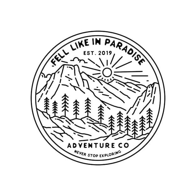 Diseño de insignia de Monoline al aire libre