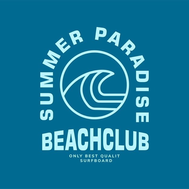 Diseño de insignia de tema de surf de ilustración vectorial. Para estampados de camisetas, carteles, pegatinas y otros usos.
