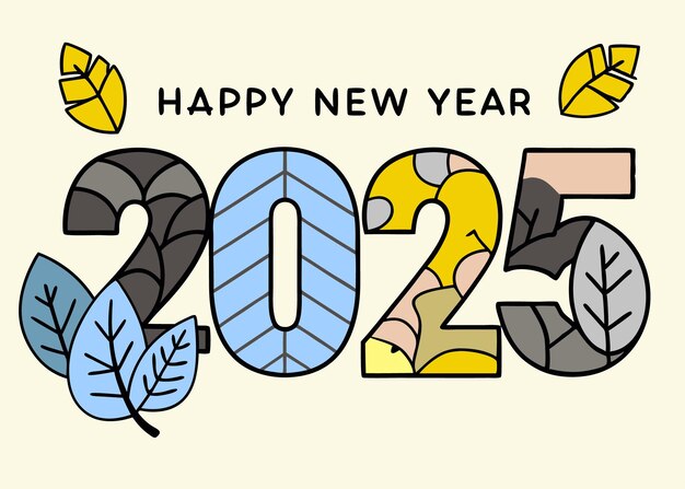 Diseño inspirado en la naturaleza para el feliz año nuevo 2025