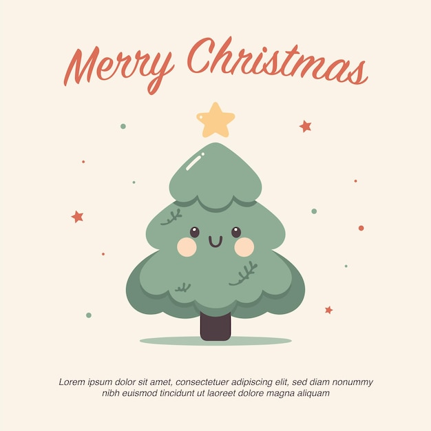 Diseño de Instagram de Feliz Navidad con gráfico vectorial de ilustración plana