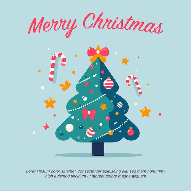 Diseño de Instagram de Feliz Navidad con gráfico vectorial de ilustración plana