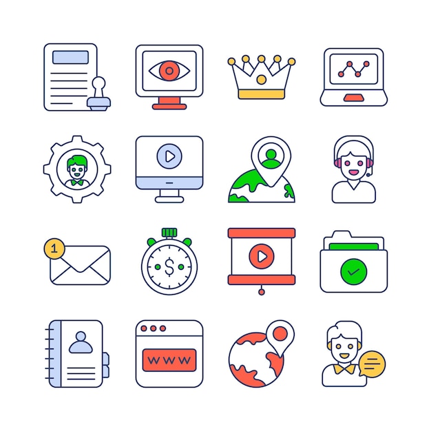 Diseño de la interfaz de las aplicaciones móviles Vector Icon relacionadas con negocios y finanzas