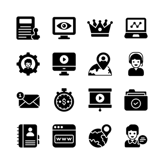Diseño de la interfaz de las aplicaciones móviles Vector Icon relacionadas con negocios y finanzas