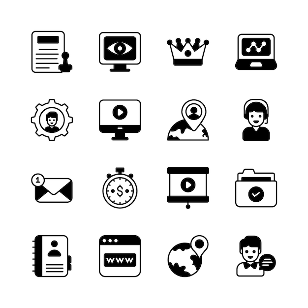 Diseño de la interfaz de las aplicaciones móviles Vector Icon relacionadas con negocios y finanzas