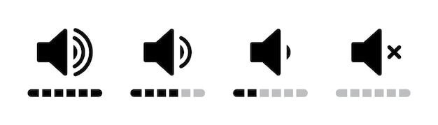 Diseño de interfaz de aumento de volumen para teléfonos inteligentes y otros dispositivos en color negro