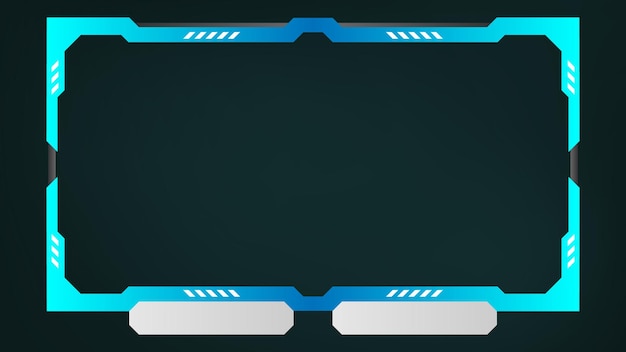 Diseño de interfaz de marco digital azul futurista superposición de transmisión gráfica