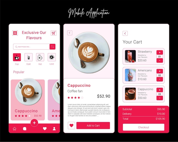 Diseño de interfaz de usuario orgánico Pantalla del servicio de entrega de alimentos Concepto de compras en línea figma