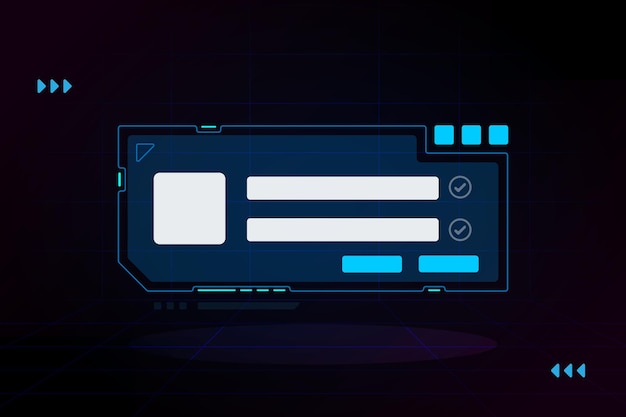 Diseño de interfaz de usuario de página de inicio de sesión en fondo de hud de interfaz futurista de tecnología