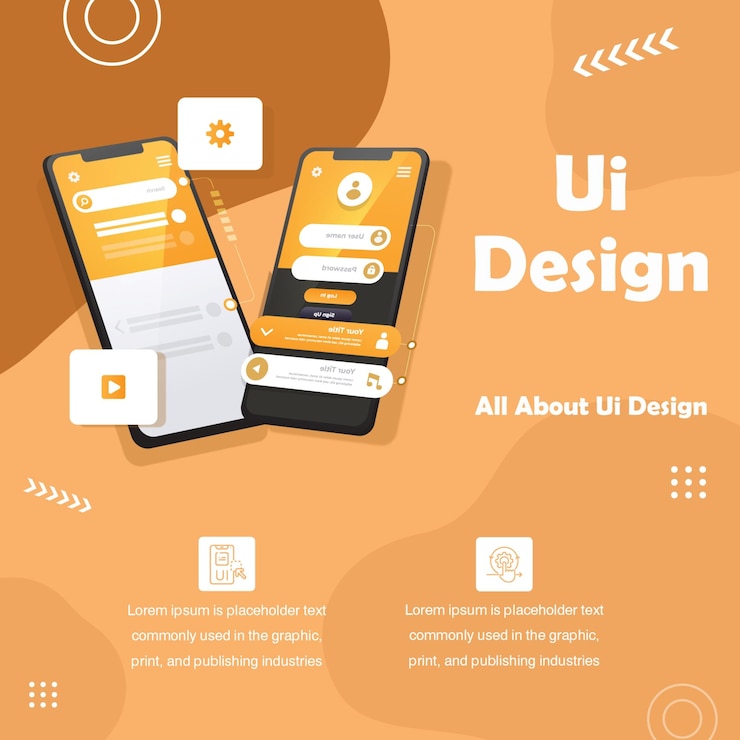 Vector diseño de interfaz de usuario para representaciones de colección de elementos de teléfonos inteligentes de la experiencia del usuario y diseño de interfaz