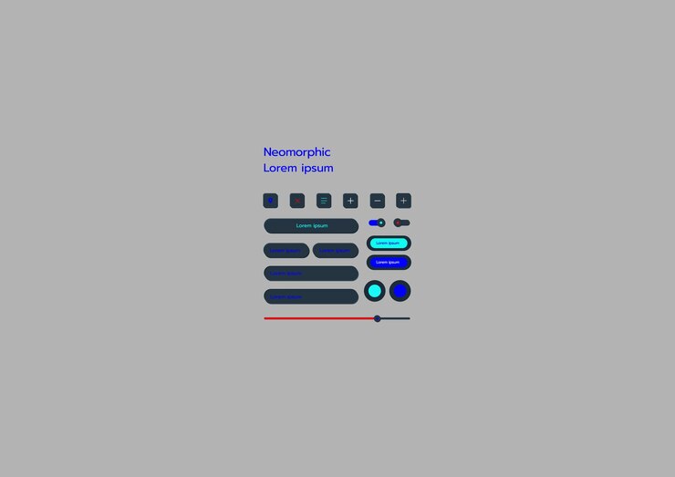 Vector diseño de interfaz de usuario suave 3d neumórfico botones 3d