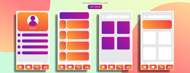 Diseño de la interfaz de usuario UIUX Ilustración vectorial de diseño de fondo