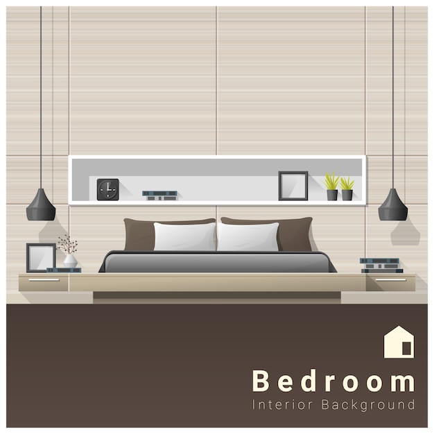 Vector diseño de interiores fondo de dormitorios modernos