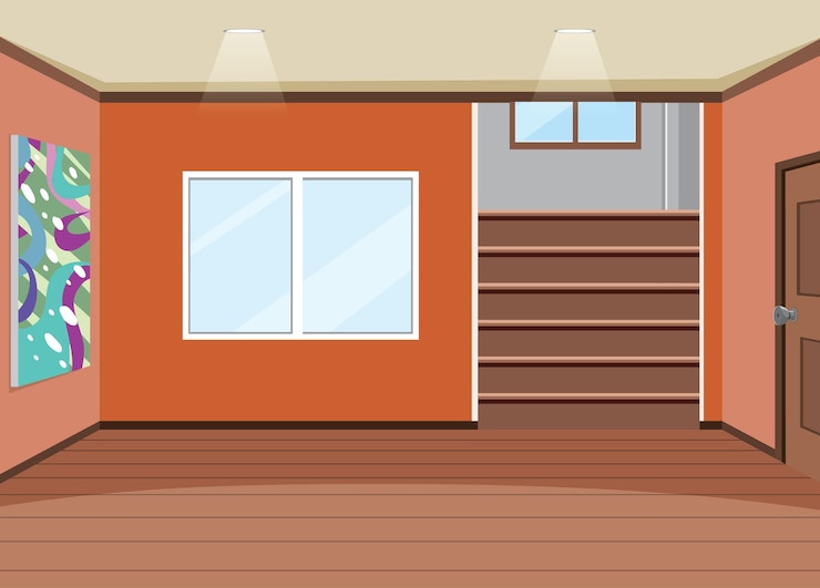 Vector diseño de interiores de habitación vacía