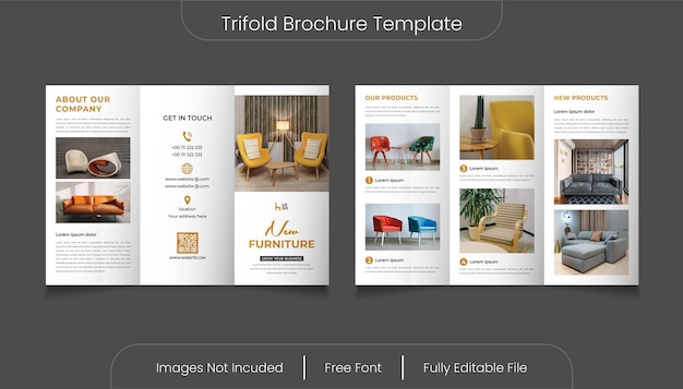 Diseño de interiores de venta diseño de folleto triplo