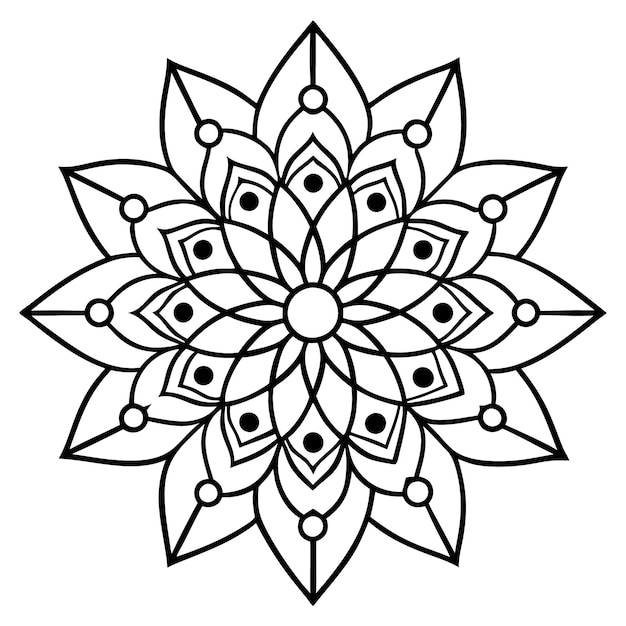 Diseño intrincado de Mandala Patrón geométrico detallado para arte y decoración
