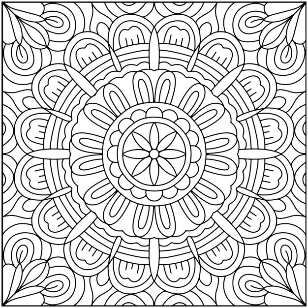 Diseño intrincado de mandalas florales para la relajación y la meditación