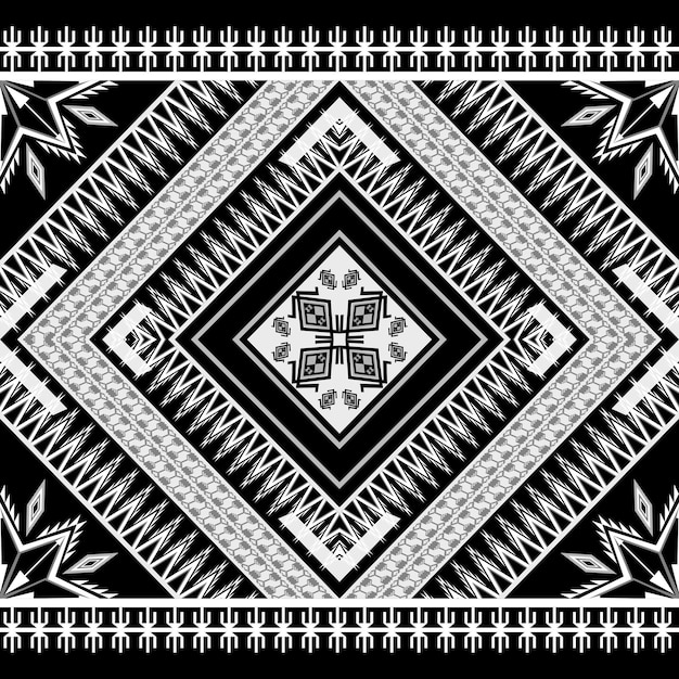 Diseño intrincado de patrones geométricos en blanco y negro