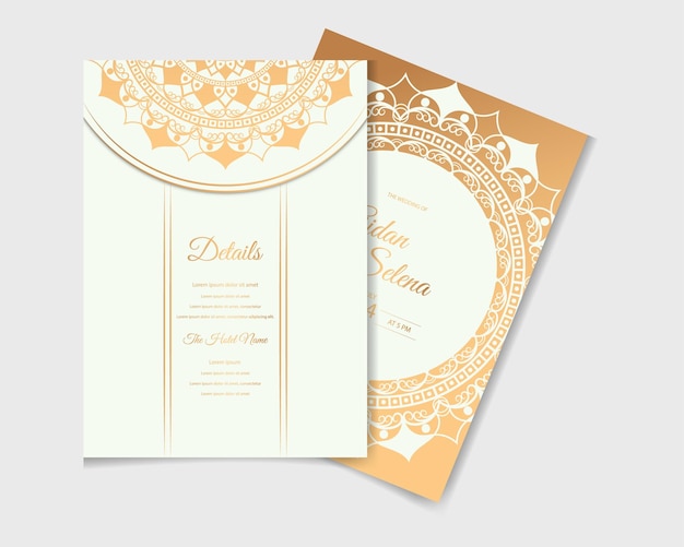 Vector diseño de invitación de boda de lujo