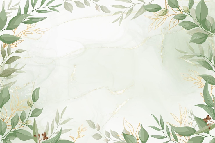 Vector diseño de invitación de boda verde con flores y acuarela