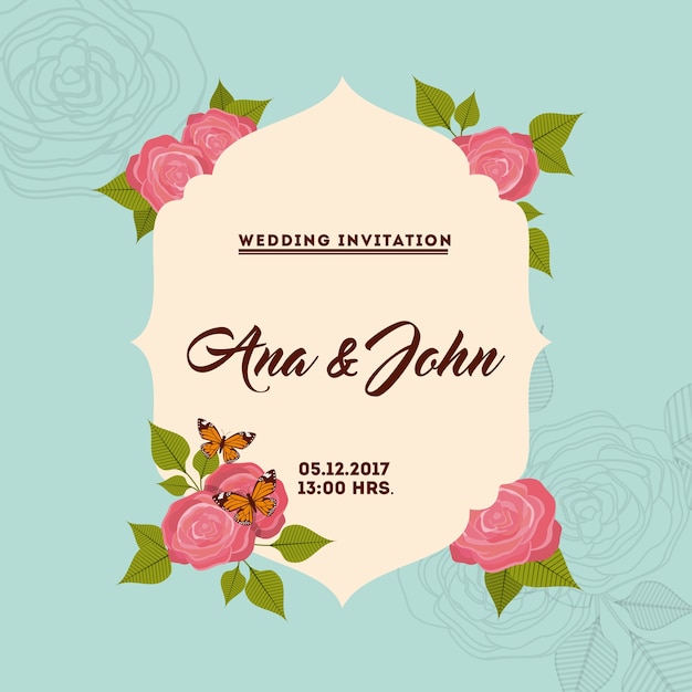 diseño de invitación de boda