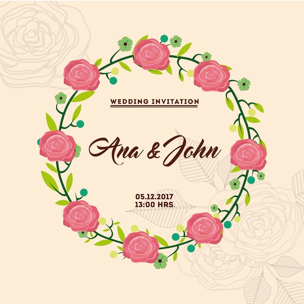 Diseño de invitación de boda