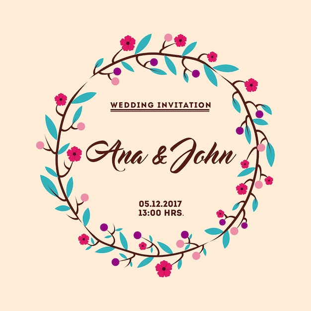 Diseño de invitación de boda