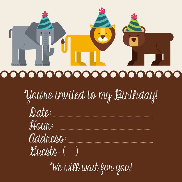 diseño de invitación de cumpleaños