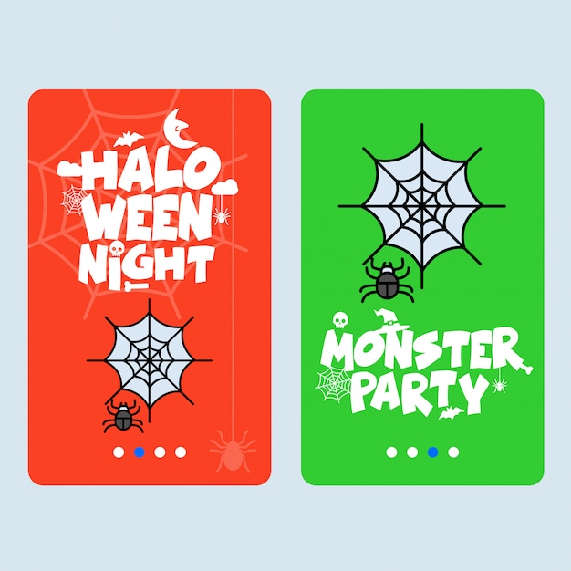 Diseño de invitación feliz Halloween con vector de araña