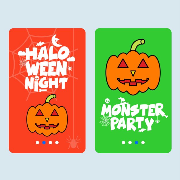 Diseño de invitación de Feliz Halloween con vector de calabaza