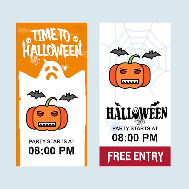 Diseño de invitación de Feliz Halloween con vector de calabaza
