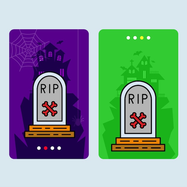Diseño de invitación feliz Halloween con vector grave