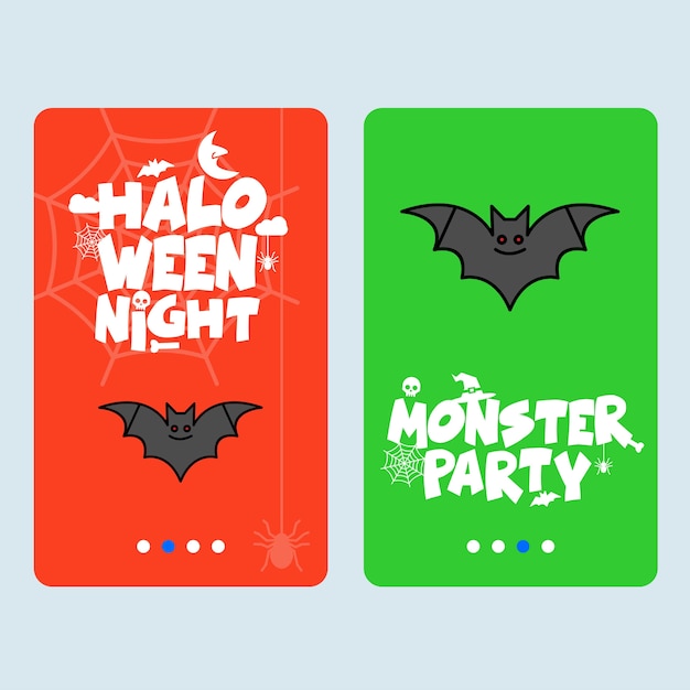 Diseño de invitación feliz Halloween con vector de murciélagos