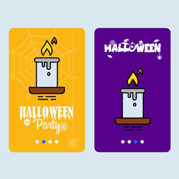 Diseño de invitación feliz Halloween con vector de vela