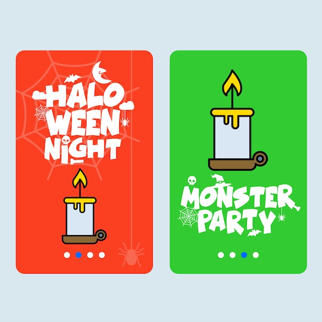 Diseño de invitación feliz halloween con vector de vela