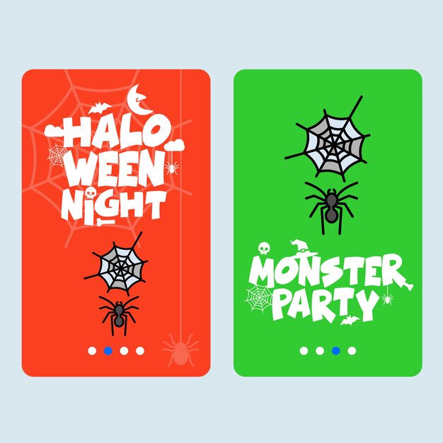 Diseño de invitación de Halloween feliz con vector de araña