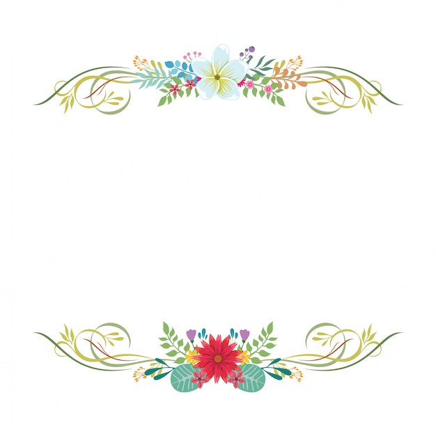 Diseño de invitación con un marco floral