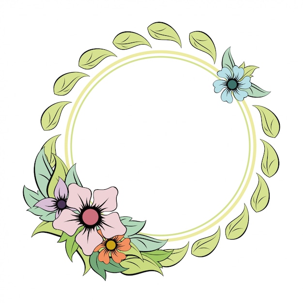Diseño de invitación con un marco floral