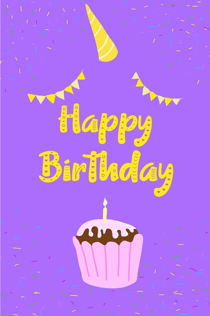 Diseño de invitaciones de cumpleaños festivas con pastel y velas decoración original de la fiesta
