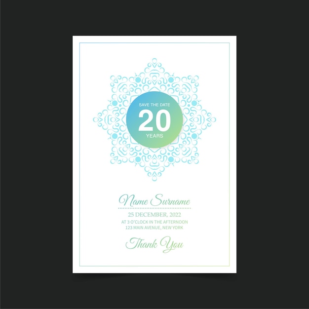 Diseño de invitaciones de cumpleaños con patrones coloridos