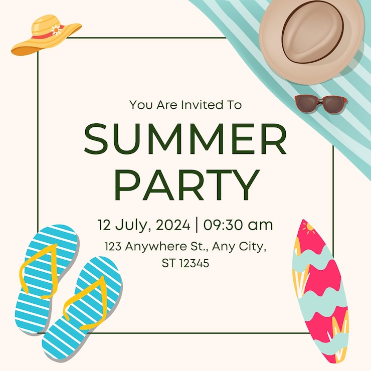Diseño de invitaciones para fiestas de verano
