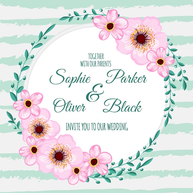 Diseño de invitaciones florales para bodas