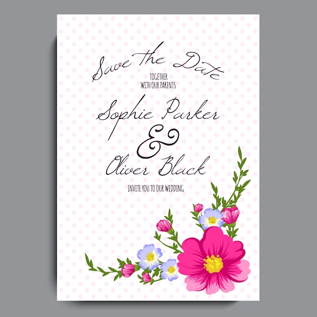 Diseño de invitaciones florales para bodas