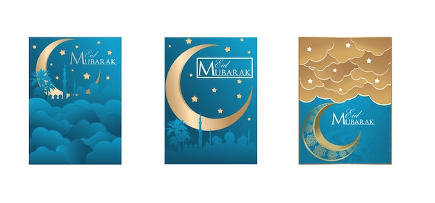 Diseño de invitaciones con linternas estrellas y luna en oro